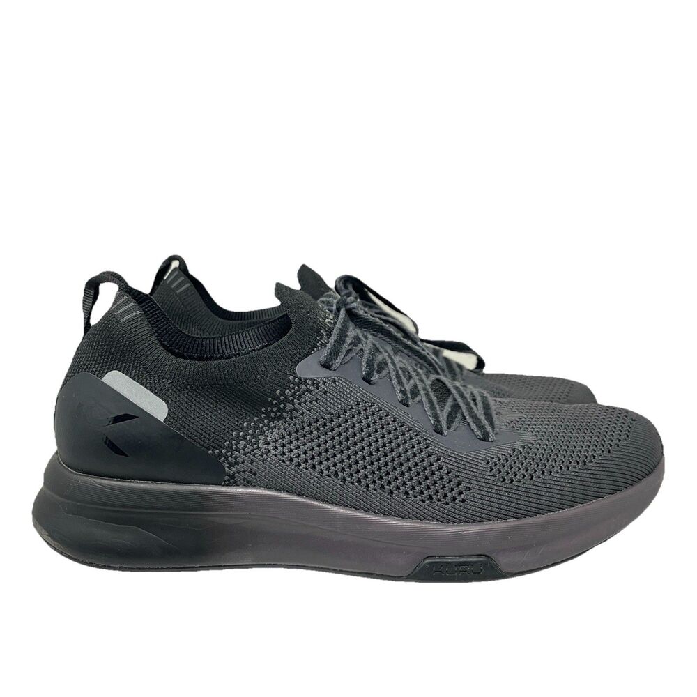 Kuru Flux Grey Black Athletic‎ Running Walking Shoes Sneakers